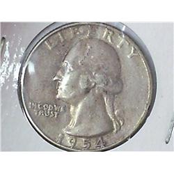 1954 Washington Silver Quarter