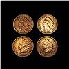 Image 1 : (4) Indian Head Cents ABOUT UNCIRCULATED