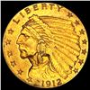 Image 1 : 1912 $2.50 Gold Quarter Eagle UNCIRCULATED