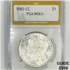 Image 1 : 1882-CC Morgan Silver Dollar PGA - MS63+