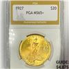 Image 1 : 1927 $20 Gold Dbl Eagle Saint-Gaudens PGA - MS65+