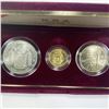 Image 2 : 1992 US 3 Coin Olypmic Coin Set - w/ Cert.