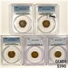 Image 1 : 1898-1903 Set (5) Indian Head Cent PCGS-AU55