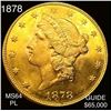 Image 1 : 1878 $20 Gold Double Eagle CHOICE BU PROOF LIKE