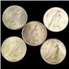Image 2 : (5) Peace Dollars NEARLY UNCIRCULATED