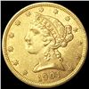 Image 1 : 1901-S $5 Gold Half Eagle UNCIRCULATED