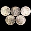 Image 1 : (5) Peace Dollars UNCIRCULATED