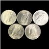 Image 2 : (5) Peace Dollars UNCIRCULATED