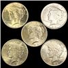 Image 1 : (5) Peace Dollars UNCIRCULATED