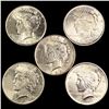 Image 1 : (5) Peace Dollars UNCIRCULATED