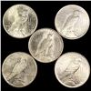 Image 2 : (5) Peace Dollars UNCIRCULATED
