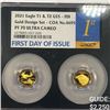 Image 1 : 2021-W Gold $ T1 & 2 Eagle Set NGC-PF70 Ultra CAM