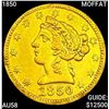 Image 1 : 1850 MOFFAT $5 Gold Half Eagle CHOICE AU