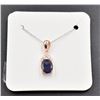 Image 1 : #48- NATURAL UNHEATED BLUE IOLITE 6X8  & CZ PENDAN