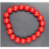 Image 1 : #115-RED CORAL BEAD  BRACELET