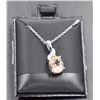 Image 1 : 38-NATURAL 7X9 CHAMPANG TOPAZ & CZ NECKLACE