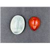 Image 1 : #29- NATURAL ORANG AGATE7.75CT & GREEN  PRENITE 28