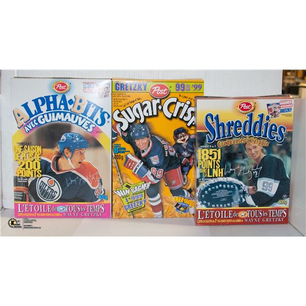 LOT OF 3 WAYNE GRETZKY POST CEREAL BOXES