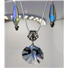 Image 1 : 10)  SET OF IRIDESCENT GREY SWAROVSKI CRYSTAL