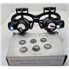 Image 1 : 29)  JEWELER'S MAGNIFIER WITH 3 ADDITIONAL