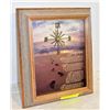 Image 1 : VINTAGE FRAMED FOOTPRINTS CLOCK, TESTED