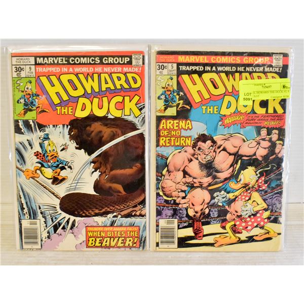 MARVEL HOWARD THE DUCK #5, 9 COMIC LOT