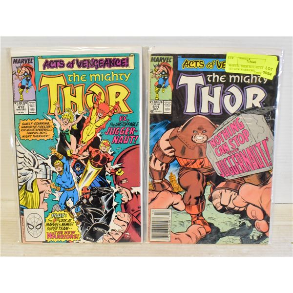 MARVEL THOR #411, 412 COMIC LOT, 1ST NEW WARRIORS