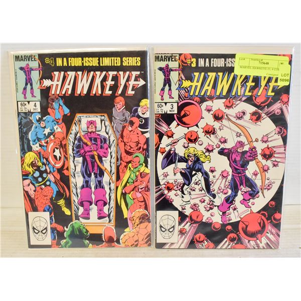 MARVEL HAWKEYE #3, 4 COMIC LOT