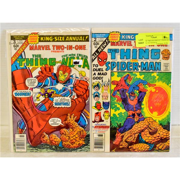 MARVEL TWO-IN-ONE #2, 3 ANNUAL COMICS, VS THANOS