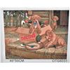 Image 1 : NEW DIY PAINT BY NUMBERS 50CM X 40CM DOG AND PUPPY