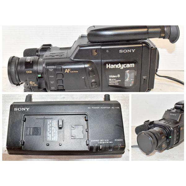 A Vintage Sony Video 8 Camera Model CCD-V100E, Together With Accessories A Vintage Sony Video 8 Camera Model CCD-V100E, Together With Accessories