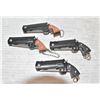 Image 1 : 4 NEW MINI REVOLVER FOLDING POCKET KNIVES -2 BLACK