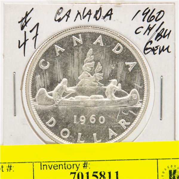 1960 CANADIAN SILVER DOLLAR CH/BU