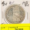 1958 CANADIAN SILVER DOLLAR AU