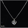 Image 1 : 925 STERLING SILVER NECKLACE W/CLEAR HEART STONE