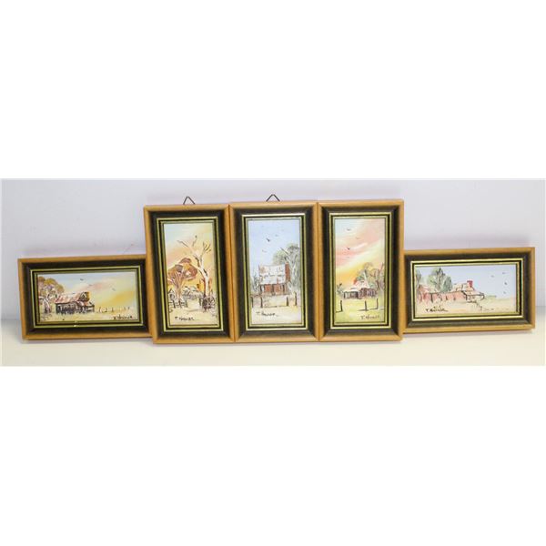 VINTAGE (5) MINATURE OIL PAINTING'S