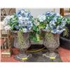 Image 1 : SET OF 2 TALL DECORATIVE STONE STYLE POTS