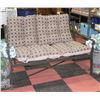 METAL GARDEN BENCH & CUSHIONS L-52" H-32" W-28"
