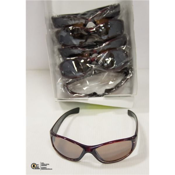 6 PAIRS OF BURGUNDY MODERN ITALIAN SUNGLASSES