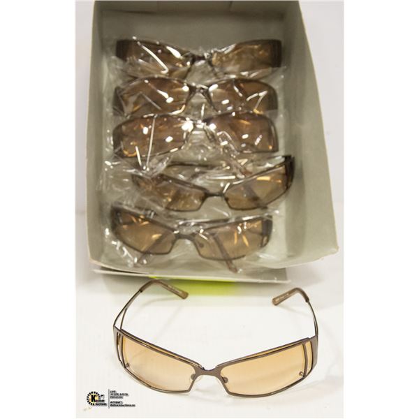 6 PAIRS OF BROWN SUNGLASSES