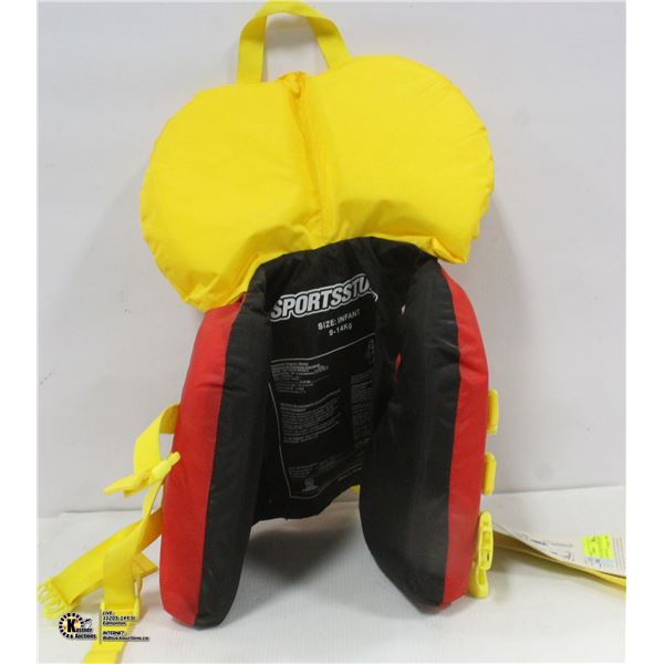 SPORT STUFF 9-14KG INFANT LIFE JACKET RED/BLACK