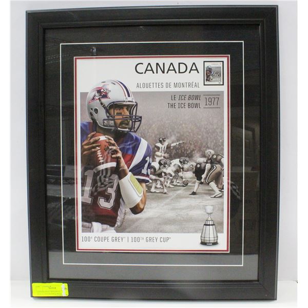 CANADA POST MONTREAL ALOUETTES FRAMED PRINT