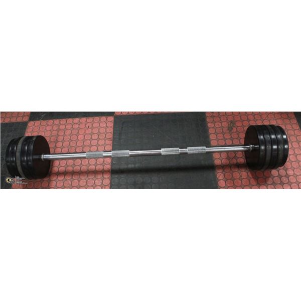 SNAP FITNESS 110LB RUBBER COATED BAR BELL