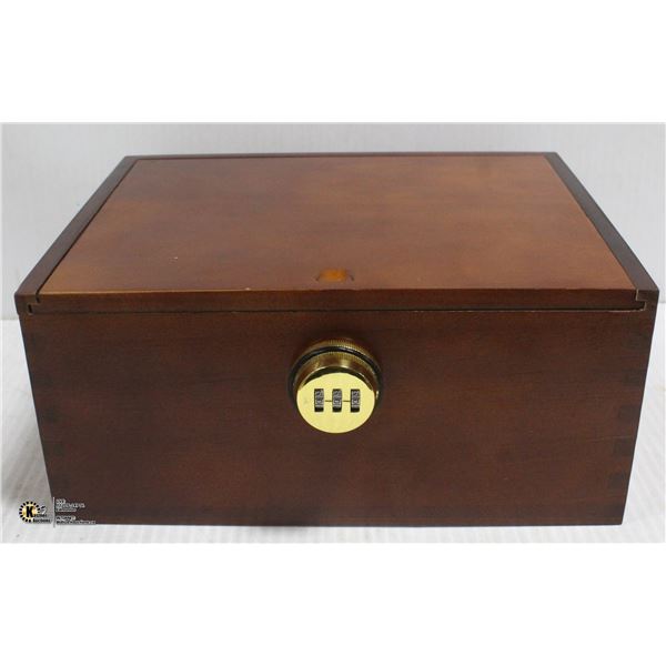 DARK WOOD LOCKING BOX