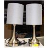 Image 1 : PAIR OF NEW ASSEMBLED DESK LAMPS WITH OUTLETS