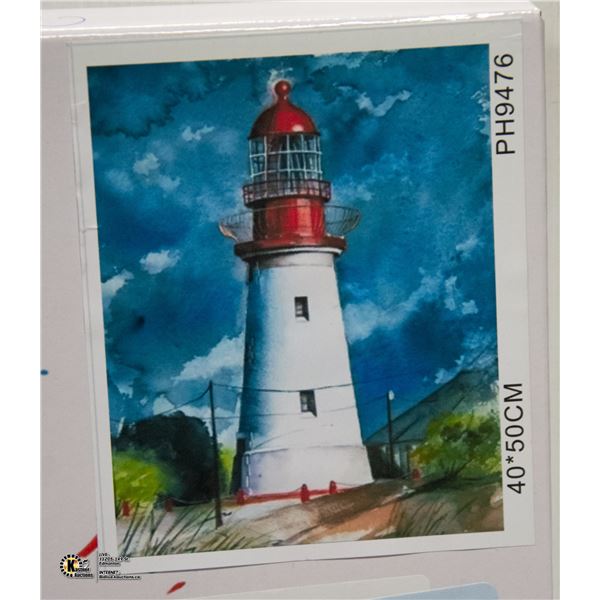 NEW DIY PAINT BY NUMBERS 50CM X 40CM LIGHTHOUSE