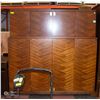 Image 1 : WOOD 2 LEVEL STORAGE ARMOIRE 72" X 24" X 74"