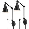 Image 1 : NEW SWING ARM WALL SCONCE LIGHTS, 2 PACK, BLACK