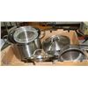 Image 1 : SET OF ASSORTED STAINLESS STEEL PANS