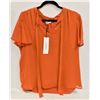 Image 1 : NEW CALVIN KLEIN WOMENS LARGE ORANGE T-SHIRT
